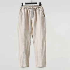 Men's Cotton Linen Cropped Pants