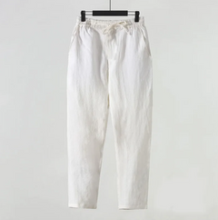 Men's Cotton Linen Cropped Pants